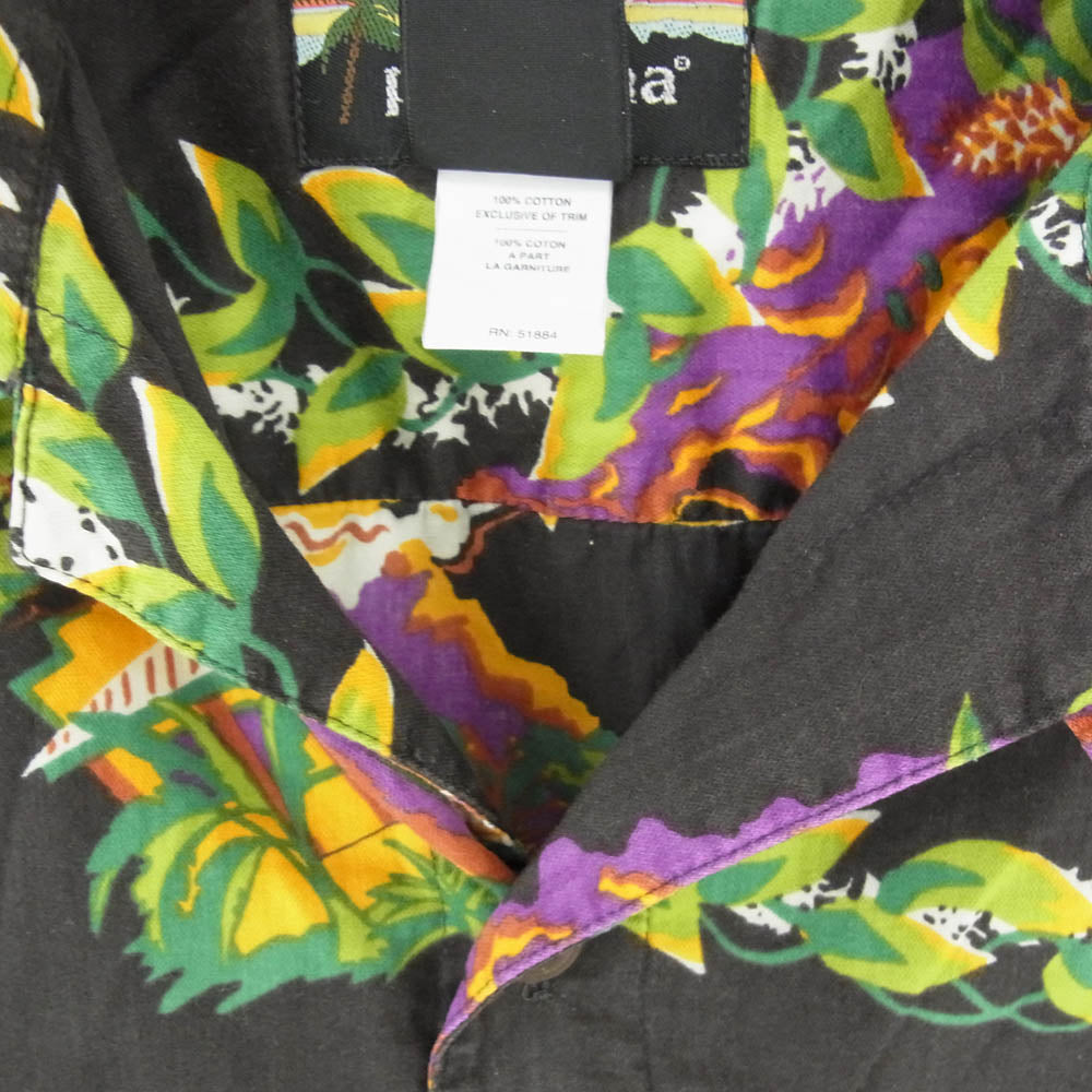 patagonia パタゴニア 00s 52550 00年製 Pataloha パタロハ ハレイワ オリジナル ハワイアン 半袖 アロハ シャツ ブラック系 M【中古】