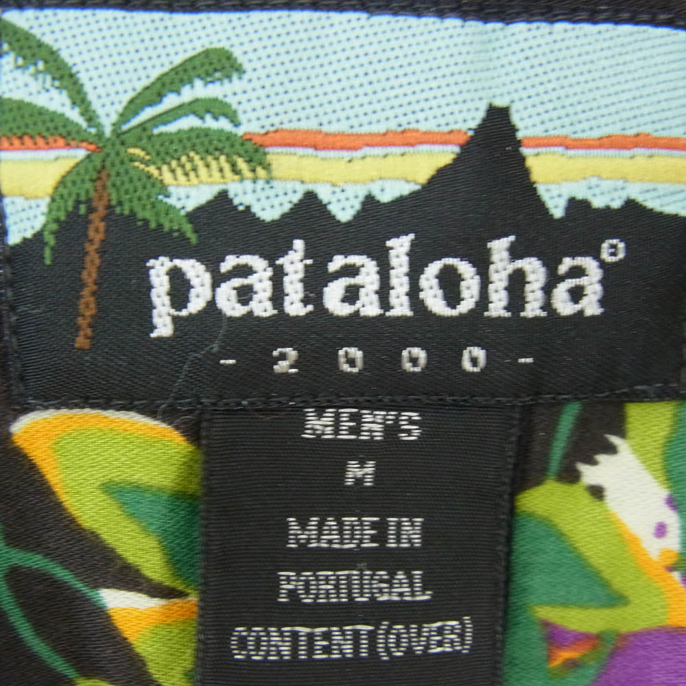 patagonia パタゴニア 00s 52550 00年製 Pataloha パタロハ ハレイワ オリジナル ハワイアン 半袖 アロハ シャツ ブラック系 M【中古】