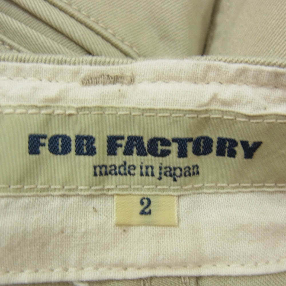 FOB FACTORY エフオービーファクトリー F0514 NARROW U.S TROUSER ナロー トラウザー チノ パンツ ベージュ系 M【中古】