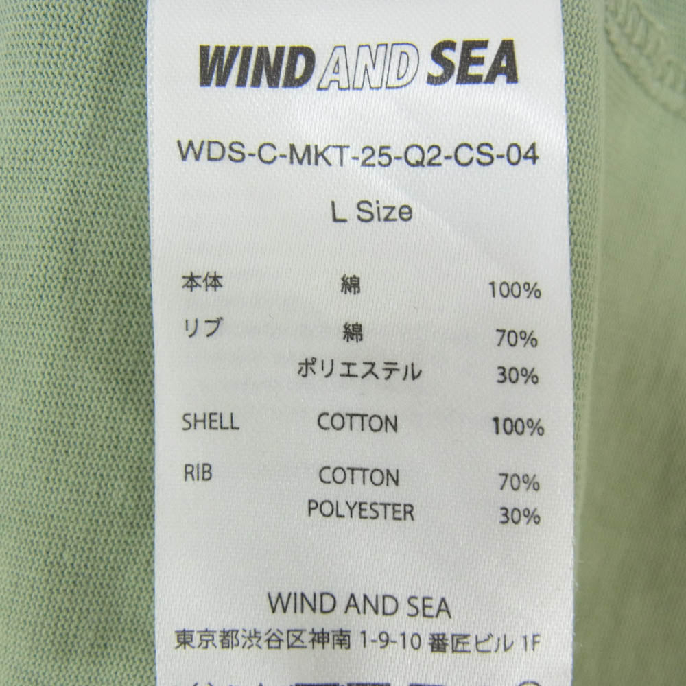 WIND AND SEA ウィンダンシー wds-cmkt-25-q2-cs04 × MARKET CALL MY LAWER L/S TEE グリーン系 L【中古】