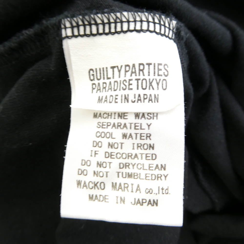 WACKO MARIA ワコマリア 25SS 25SS-WMT-WT09 WASHED HEAVY WEIGHT CREW NECK T-SHIRT ウォッシュド ヘビー クルーネック 半袖 Tシャツ ブラック系 M【中古】