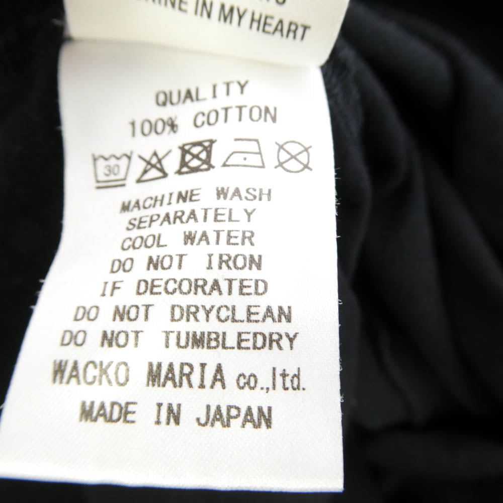 WACKO MARIA ワコマリア 25SS 25SS-WMT-WT09 WASHED HEAVY WEIGHT CREW NECK T-SHIRT ウォッシュド ヘビー クルーネック 半袖 Tシャツ ブラック系 M【中古】