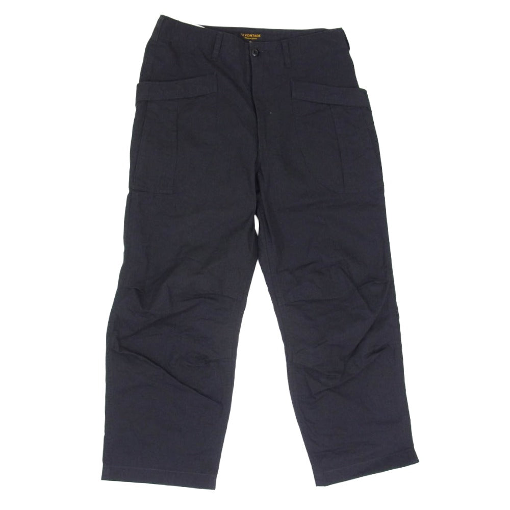 A VONTADE アボンタージ Fatigue Trousers リップストップ アジャスター付き コットン トラウザー パンツ ブラック系 S【中古】