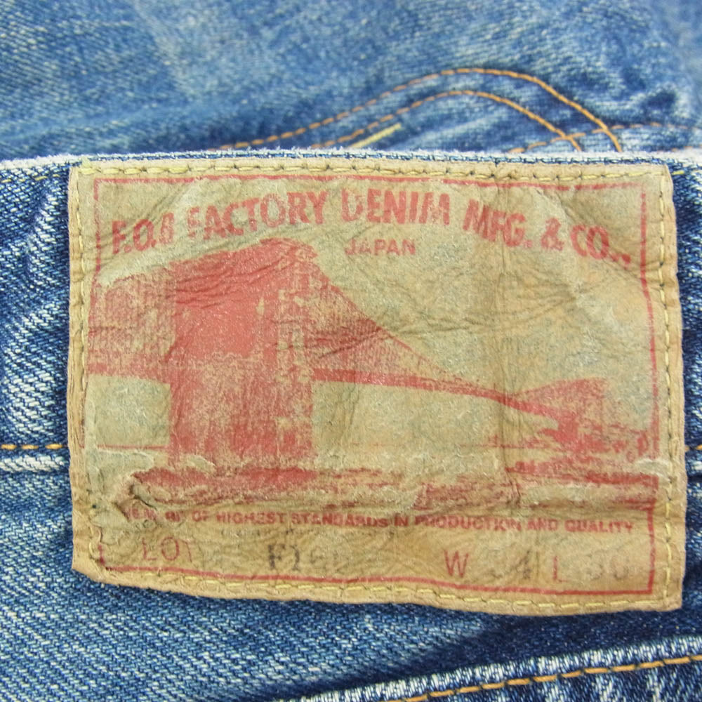 FOB FACTORY エフオービーファクトリー F160 SELVEDGE 66 DENIM 5P 66モデル デニム パンツ ジーンズ インディゴブルー系 34【中古】