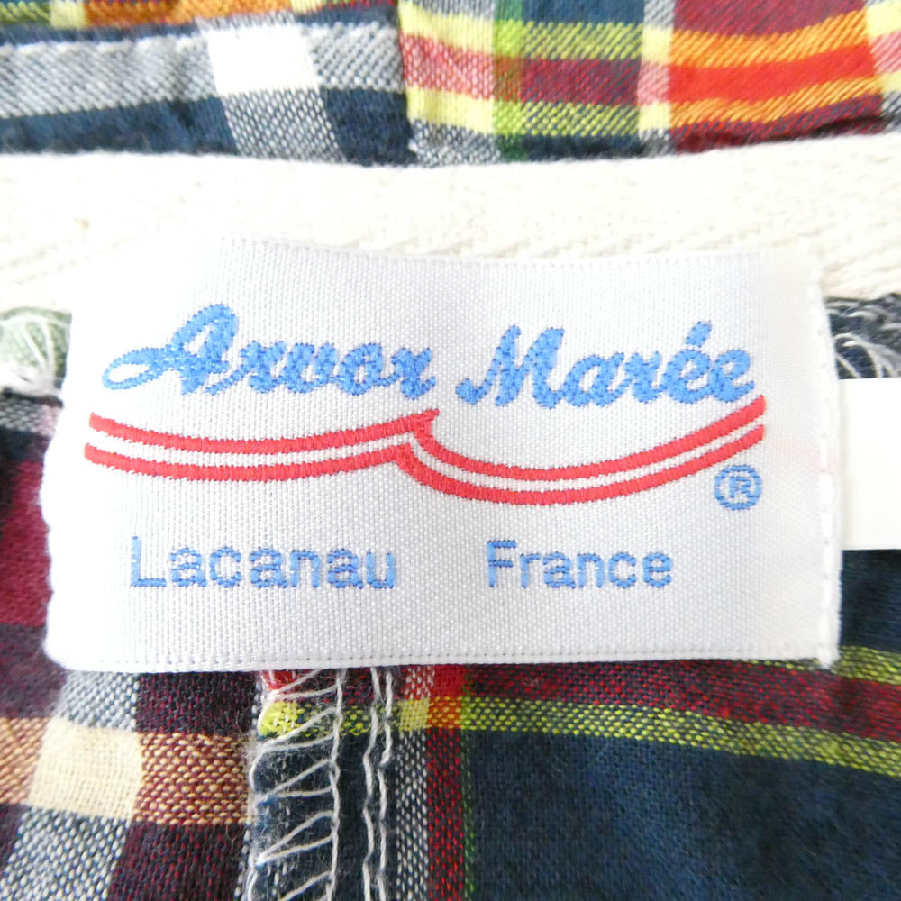 アルボーマレー MADRAS ZIP PARKA PATCHWORK マドラス ダブルジップ ロゴ パッチワーク ドローコード パーカー グリーン系 2【極上美品】【中古】