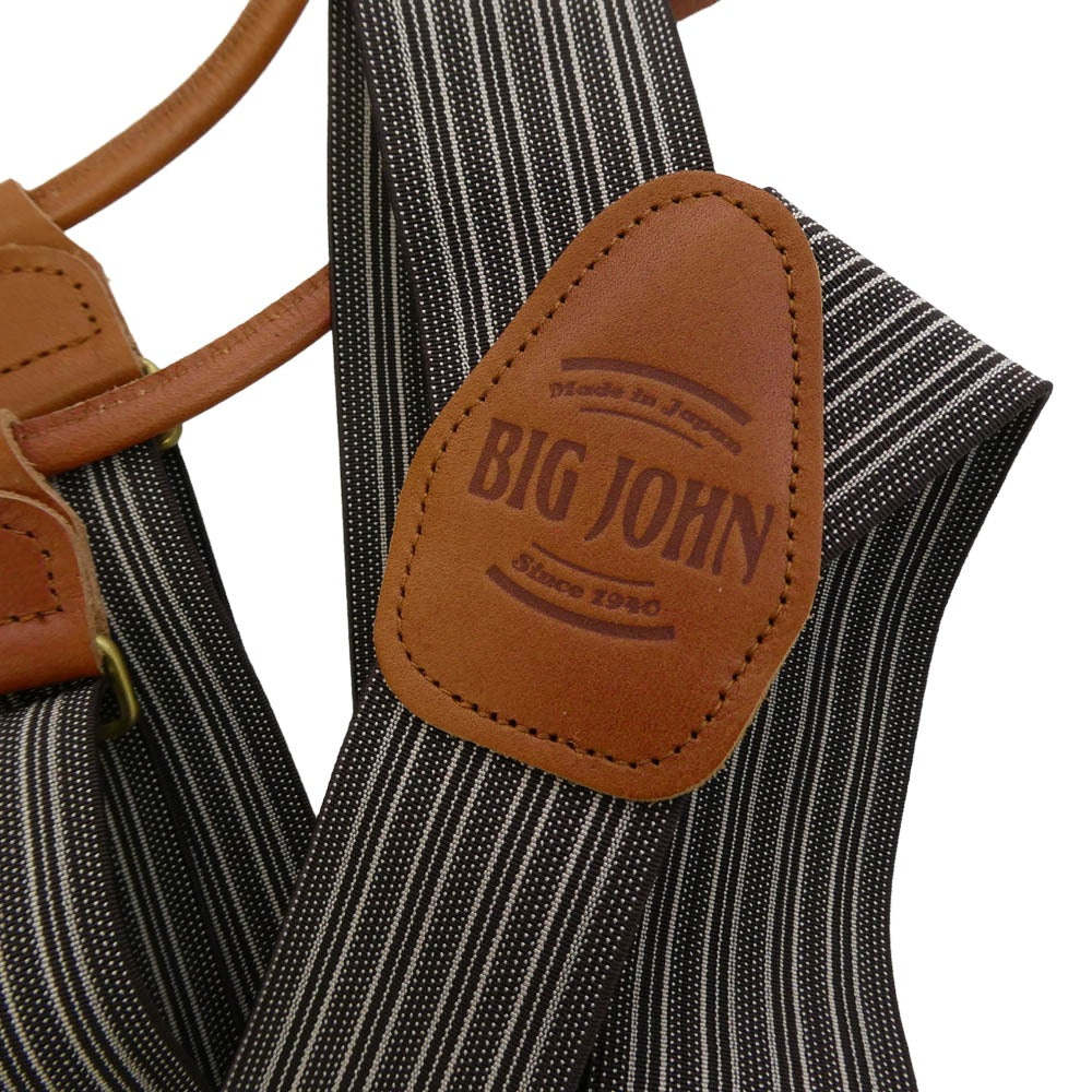 BIG JOHN ビッグジョン M101 001 WAIST OVERALL SEA ISLAND サスペンダー付 セルビッチ デニム ワイドストレート パンツ ダークネイビー系 32【中古】