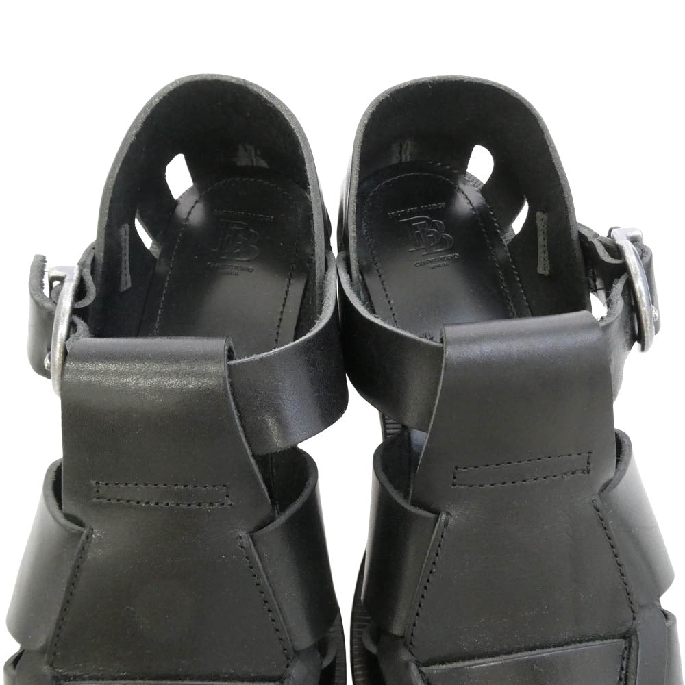 ブラザーブリッジ R011 HEMINGWAY VEGETABLE BLK ヘミングウェイ カウレザー サンダル グルカ ブラック系 8【美品】【中古】