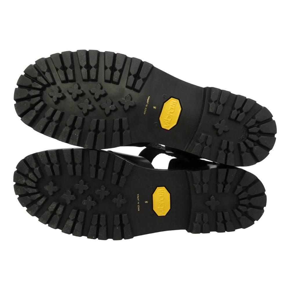ブラザーブリッジ R011 HEMINGWAY VEGETABLE BLK ヘミングウェイ カウレザー サンダル グルカ ブラック系 8【美品】【中古】