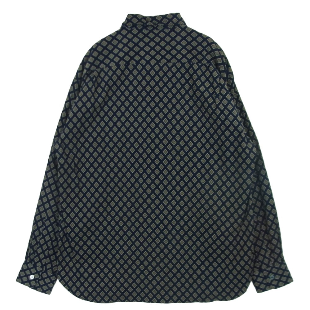 NUMBER(N)INE ナンバーナイン TOWNCRAFT タウンクラフト TC22F003NN TOWN CRAFT 50's PRINTED CORDUROY W-P SHIRTS タウンクラフト 総柄 プリント コーデュロイ 長袖 シャツ ダークネイビー系 M【新古品】【未使用】【中古】