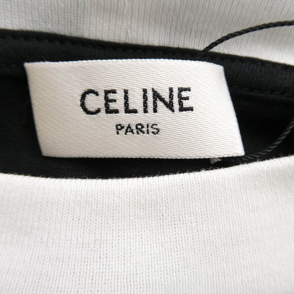 CELINE セリーヌ 22AW 2X29C671Q Fringe Oversized Logo Print T-Shirt フリンジ ビジュー オーバーサイズ ロゴ プリント Tシャツ ブラック系 S【新古品】【未使用】【中古】
