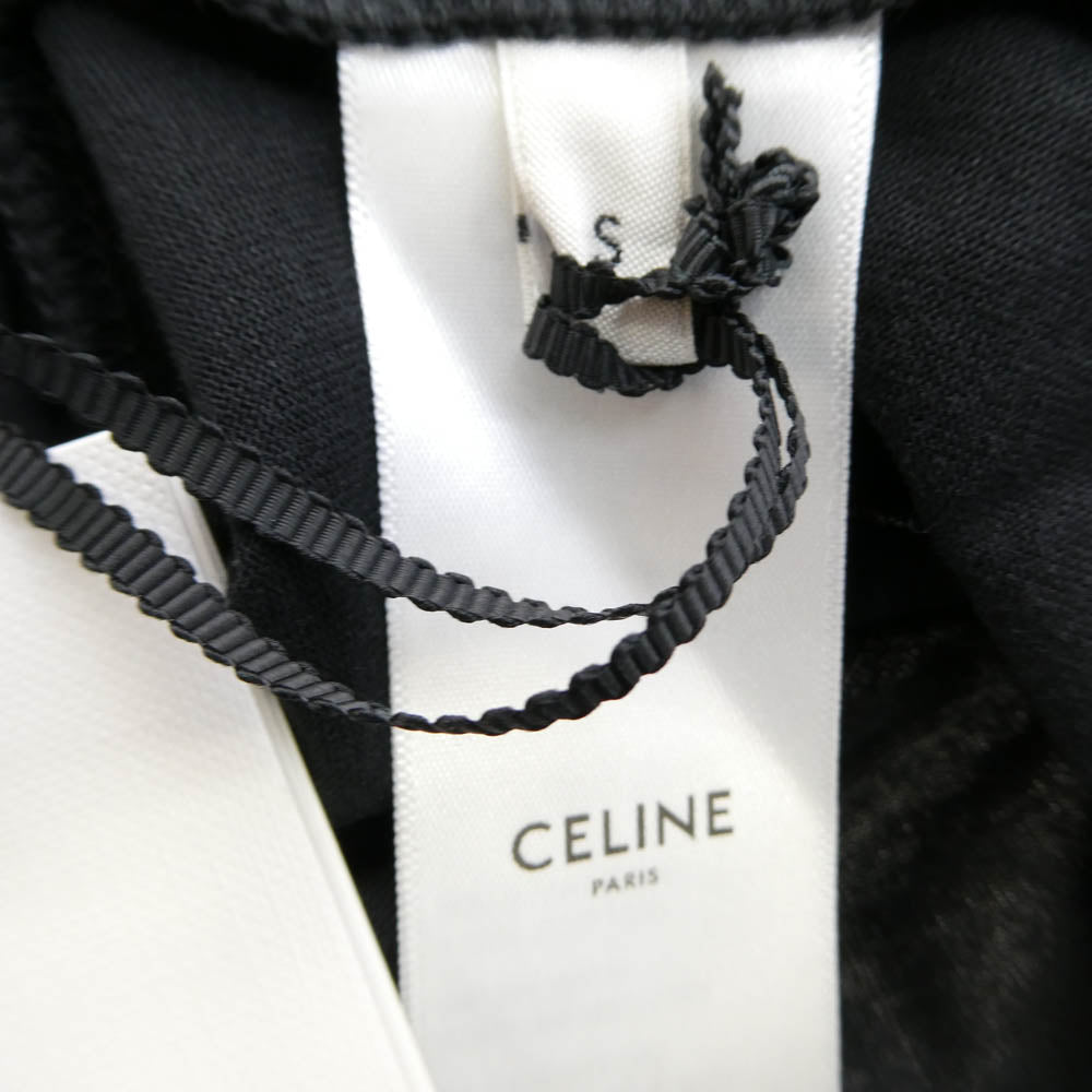 CELINE セリーヌ 22AW 2X29C671Q Fringe Oversized Logo Print T-Shirt フリンジ ビジュー オーバーサイズ ロゴ プリント Tシャツ ブラック系 S【新古品】【未使用】【中古】