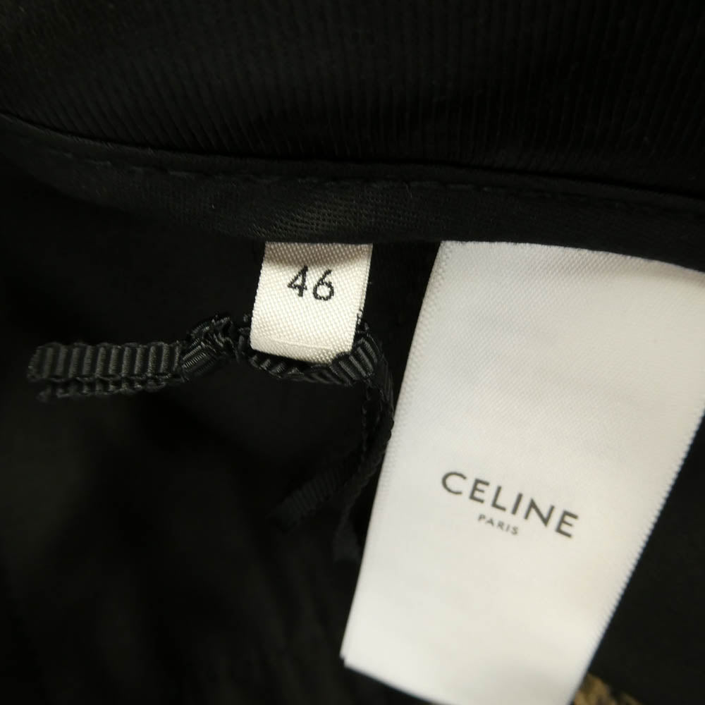 CELINE セリーヌ 2P555983N Skate Pants Prince Of Wales Check Wool スケートパンツ プリンスオブウェールズ チェック ウール スラックス ブラウン系 46【新古品】【未使用】【中古】