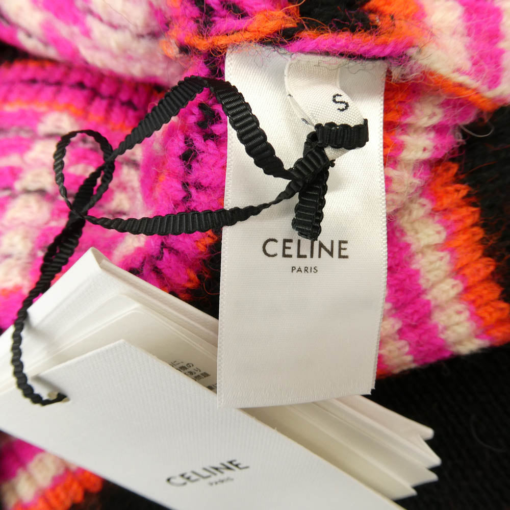 CELINE セリーヌ 2AC91579S Ski Jacquard Wool Knit Cardigan スキー ジャガード ウール ニット カーディガン マルチカラー系 S【新古品】【未使用】【中古】