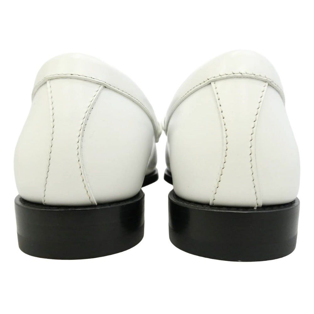 CELINE セリーヌ 334773602C Leather Slip-On Loafer レザー スリッポン トリオンフ ローファー シューズ ホワイト系 41【極上美品】【中古】