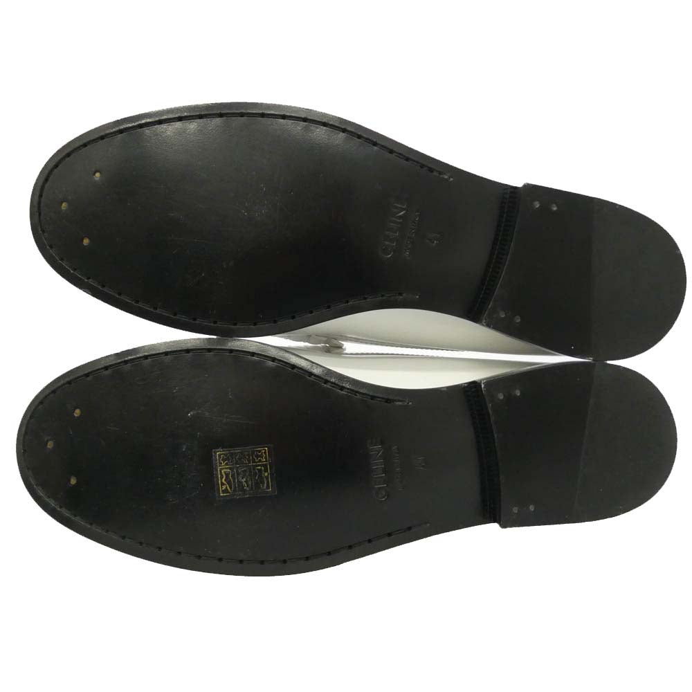 CELINE セリーヌ 334773602C Leather Slip-On Loafer レザー スリッポン トリオンフ ローファー シューズ ホワイト系 41【極上美品】【中古】