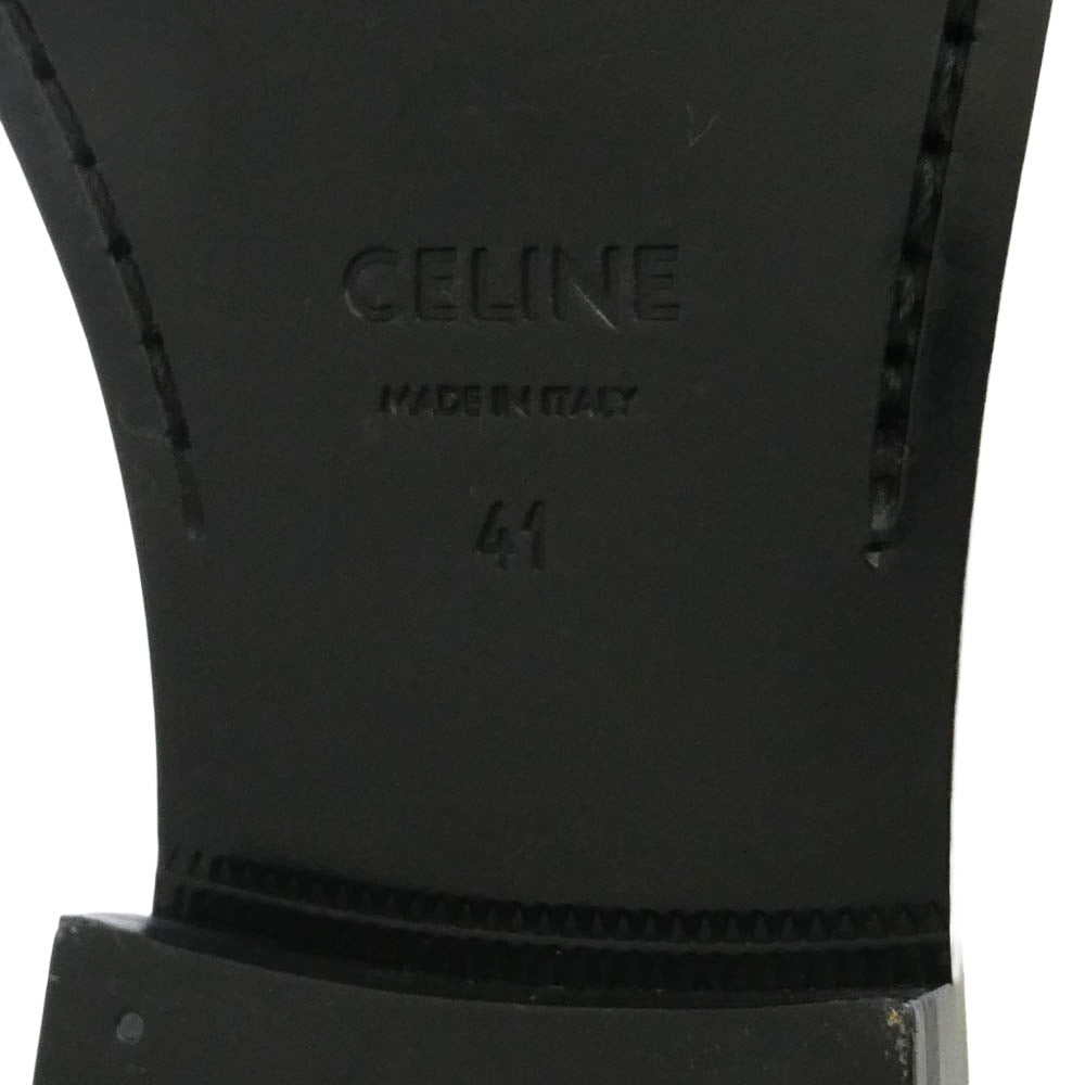 CELINE セリーヌ 334773602C Leather Slip-On Loafer レザー スリッポン トリオンフ ローファー シューズ ホワイト系 41【極上美品】【中古】