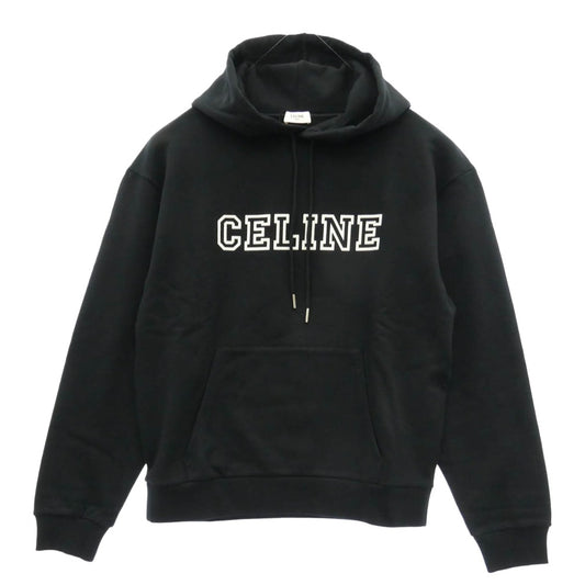 CELINE セリーヌ RY07W670Q OVERSIZED HOODIE オーバーサイズ ロゴ プリント スウェット プルオーバー パーカー フーディー ブラック系 XS【新古品】【未使用】【中古】