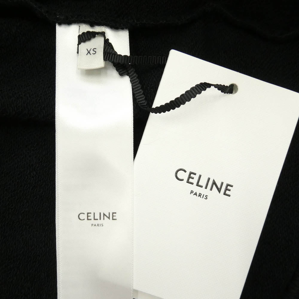 CELINE セリーヌ RY07W670Q OVERSIZED HOODIE オーバーサイズ ロゴ プリント スウェット プルオーバー パーカー フーディー ブラック系 XS【新古品】【未使用】【中古】