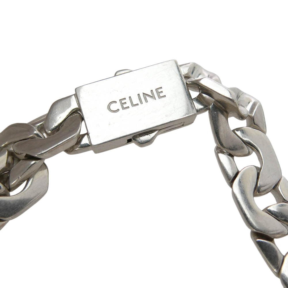 CELINE セリーヌ 461EE6SIL Mesh Necklace in Sterling Silver with Rhodium finish シルバー925 メッシュチェーン ネックレス シルバー系【極上美品】【中古】