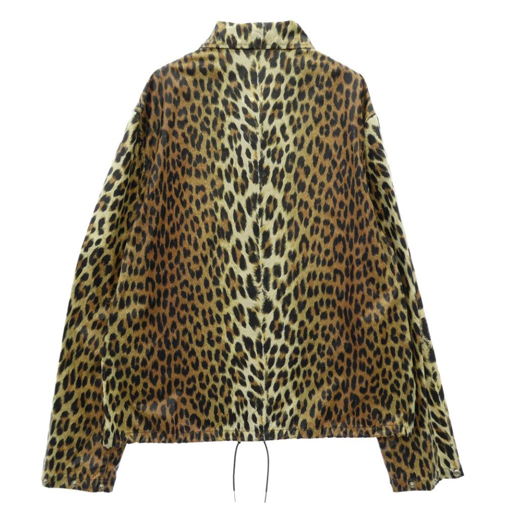 CELINE セリーヌ 2W181853I windbreaker blouson in printed nylon レオパード 総柄 ウィンドブレーカー シャツ ブルゾン プリント ナイロン ジャケット ライトブラウン系 S【新古品】【未使用】【中古】