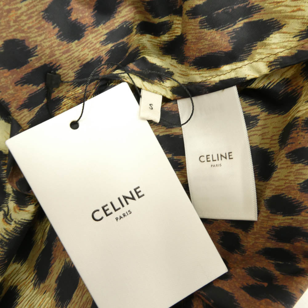CELINE セリーヌ 2W181853I windbreaker blouson in printed nylon レオパード 総柄 ウィンドブレーカー シャツ ブルゾン プリント ナイロン ジャケット ライトブラウン系 S【新古品】【未使用】【中古】