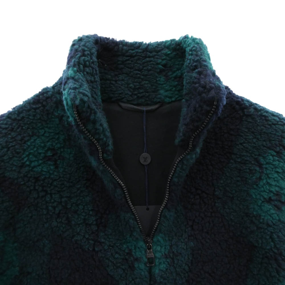 LOUIS VUITTON ルイ・ヴィトン 23SS HOY15W モノグラム ジャカード カモ ボア フリース ジャケット ブルゾン グリーン系 ネイビー系 XS【新古品】【未使用】【中古】