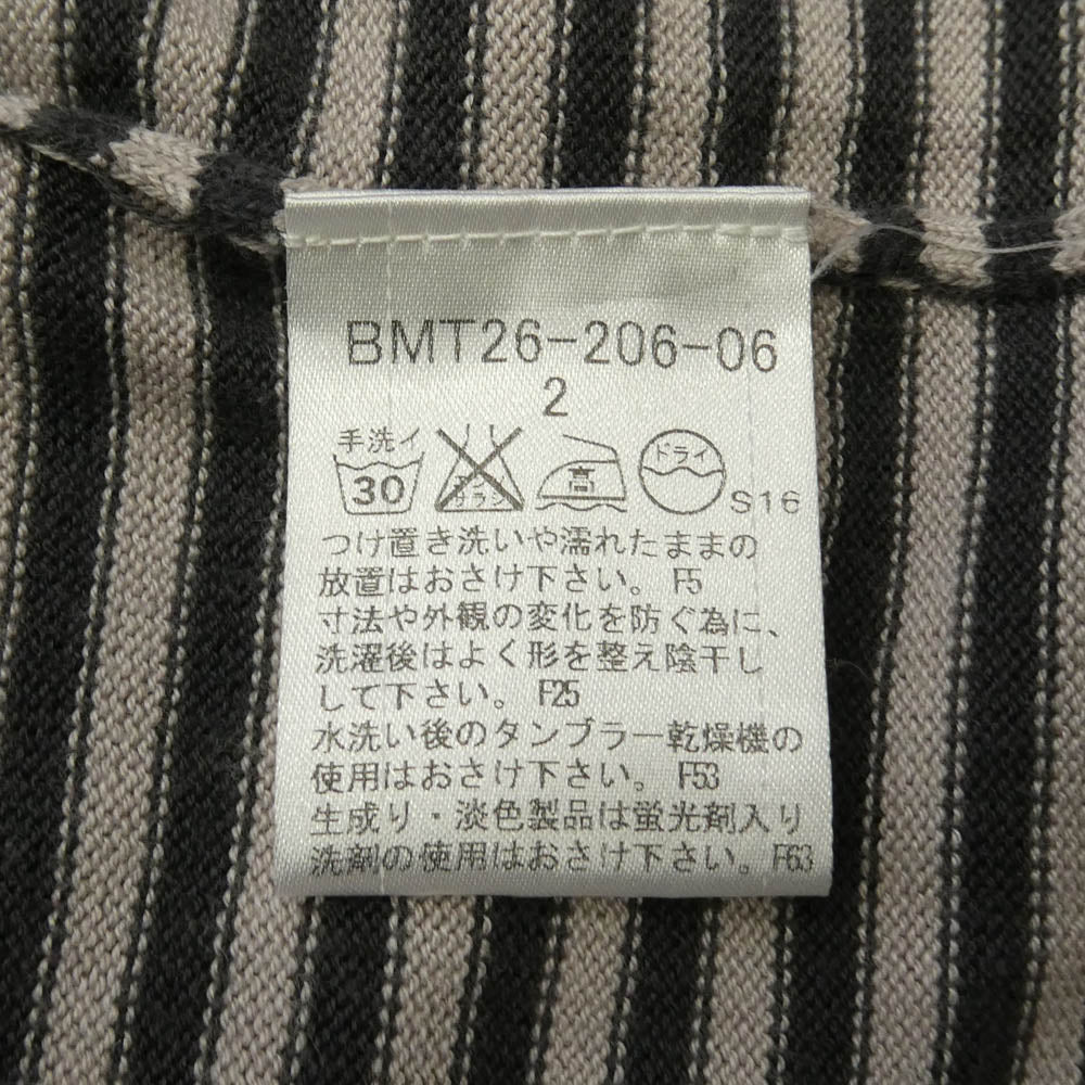 BURBERRY BLACK LABEL バーバリーブラックレーベル BMT26-206-06 ボーダー フーデット カーディガン チャコール系 2【中古】