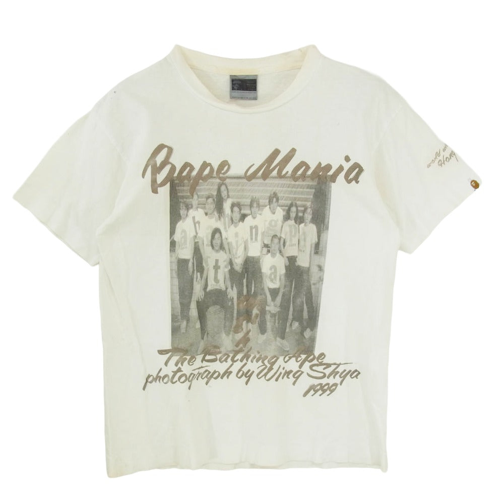 A BATHING APE アベイシングエイプ 90s OLD 香港オープン記念 ミレニアム Tシャツ オフホワイト系 M【中古】
