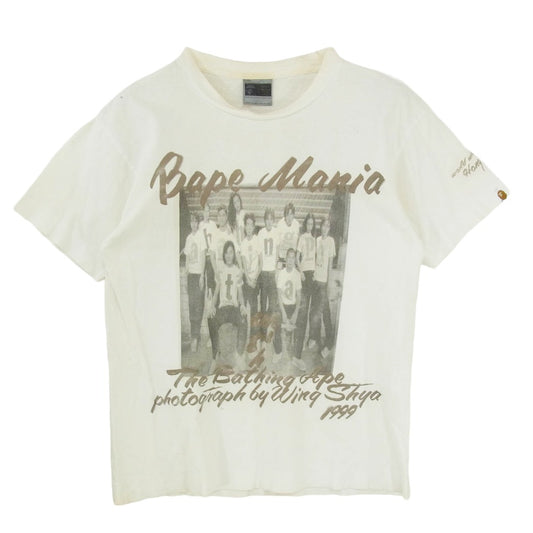 A BATHING APE アベイシングエイプ 90s OLD 香港オープン記念 ミレニアム Tシャツ オフホワイト系 M【中古】