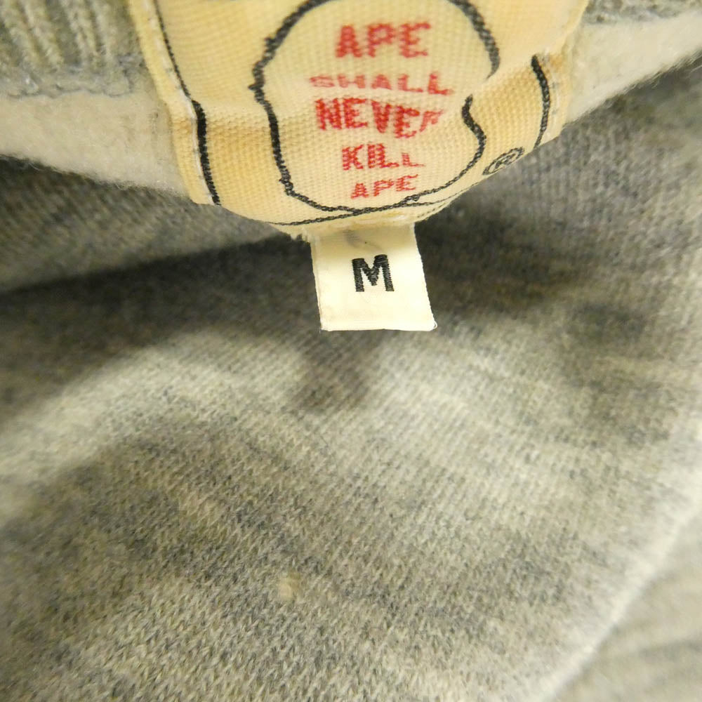 A BATHING APE アベイシングエイプ 90s フード 後付け ダブルフェイス パーカー グレー系 M【中古】