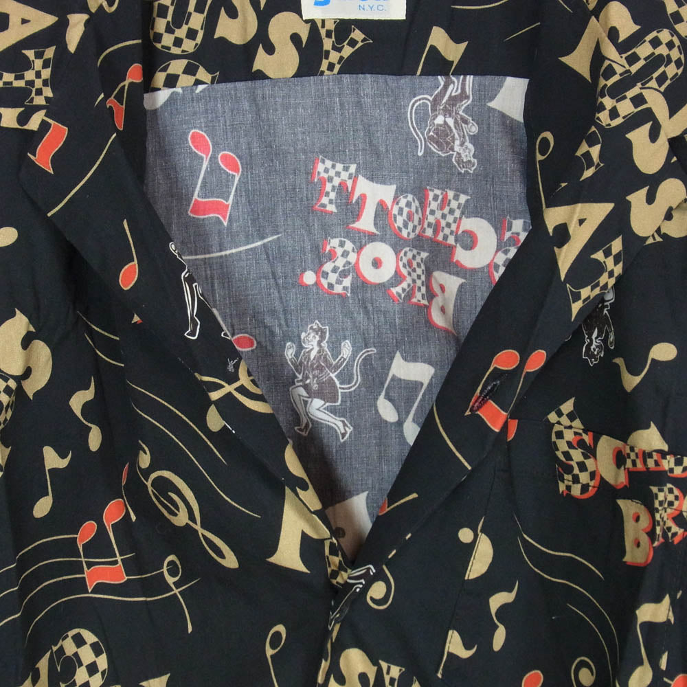 schott ショット 3115066 総柄 アロハ シャツ 半袖 ブラック系 M【中古】