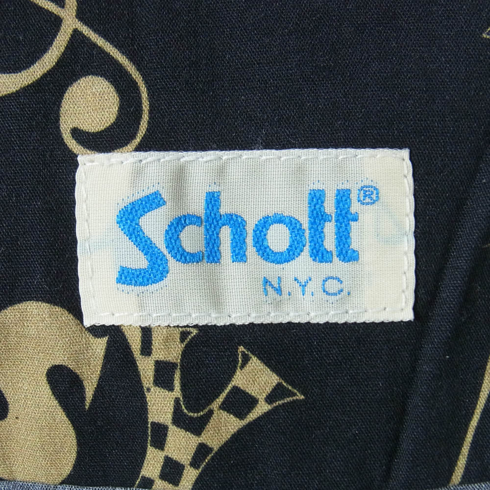 schott ショット 3115066 総柄 アロハ シャツ 半袖 ブラック系 M【中古】