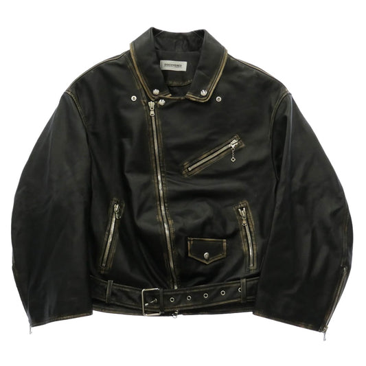 DISCOVERED ディスカバード DC-AW25-BL-08 LEATHER W RIDERS BLOUSON カウレザー ライダース ブルゾン ブラック系 1【中古】