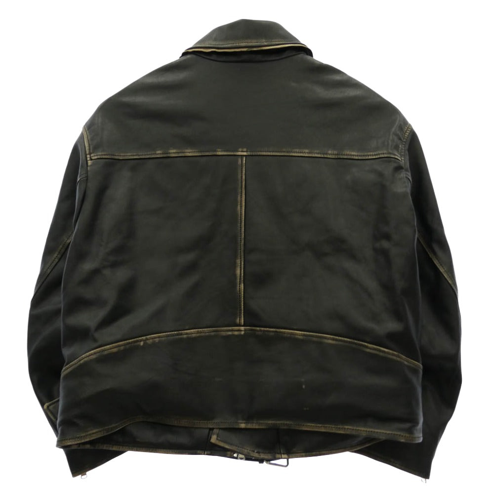 DISCOVERED ディスカバード DC-AW25-BL-08 LEATHER W RIDERS BLOUSON カウレザー ライダース ブルゾン ブラック系 1【中古】