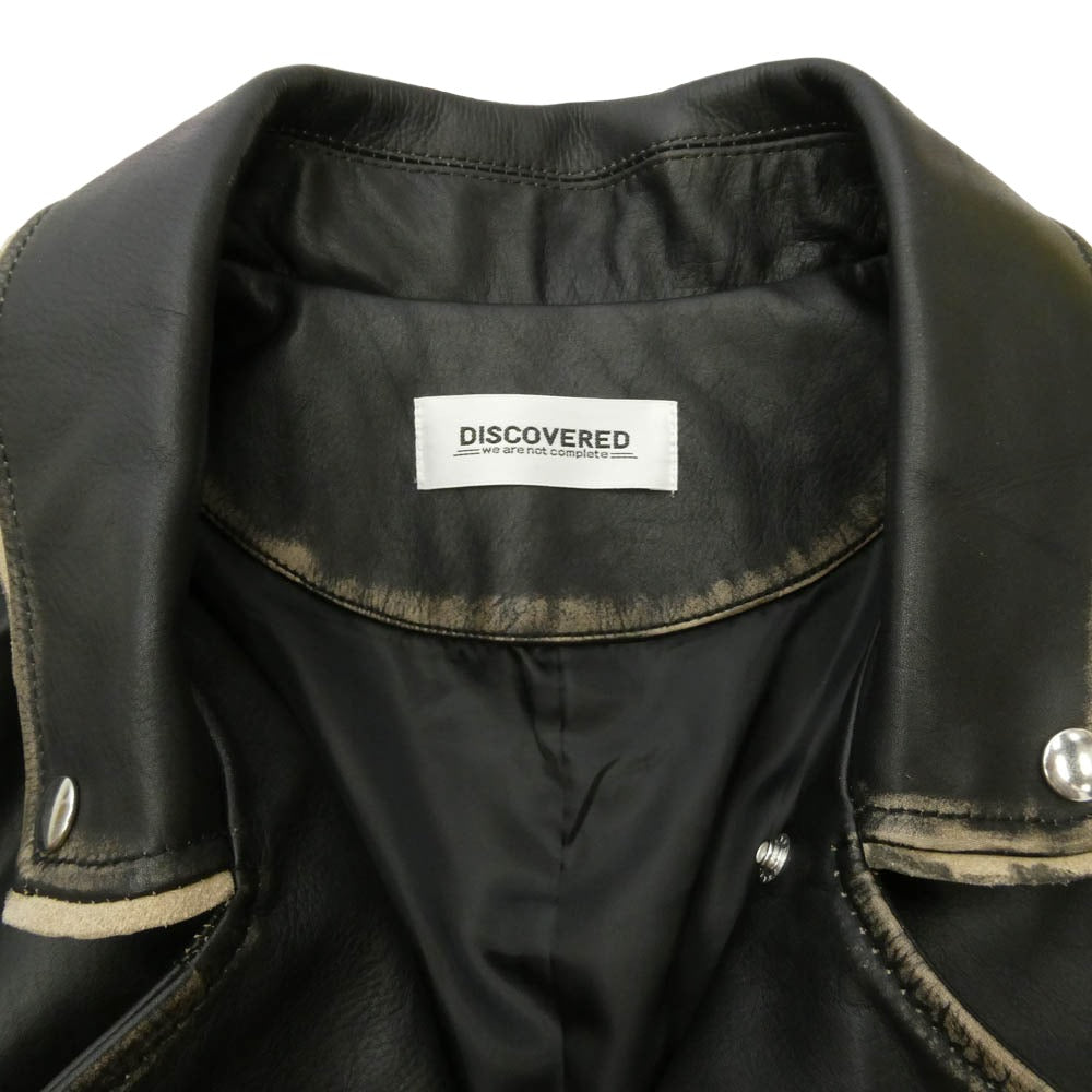 DISCOVERED ディスカバード DC-AW25-BL-08 LEATHER W RIDERS BLOUSON カウレザー ライダース ブルゾン ブラック系 1【中古】