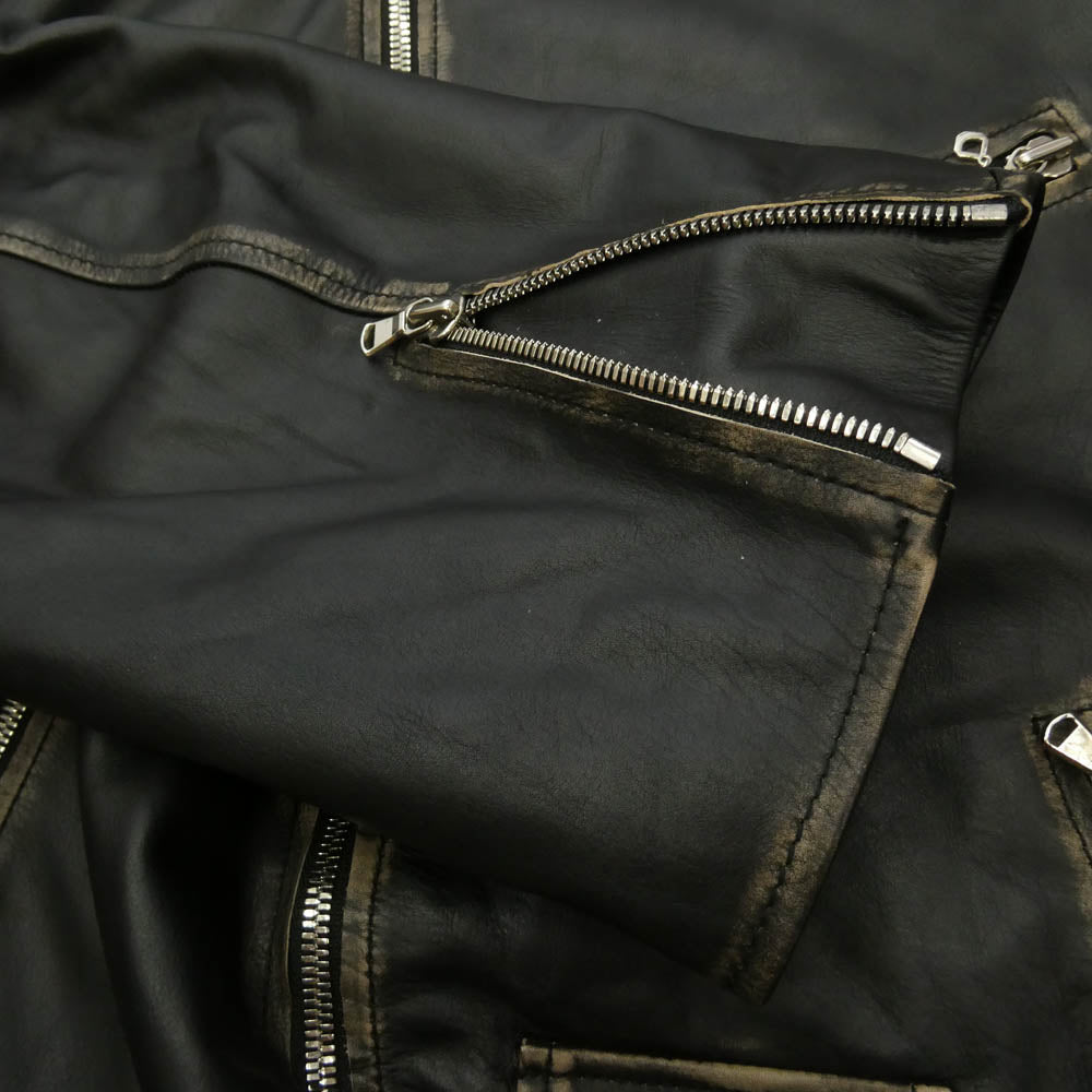 DISCOVERED ディスカバード DC-AW25-BL-08 LEATHER W RIDERS BLOUSON カウレザー ライダース ブルゾン ブラック系 1【中古】