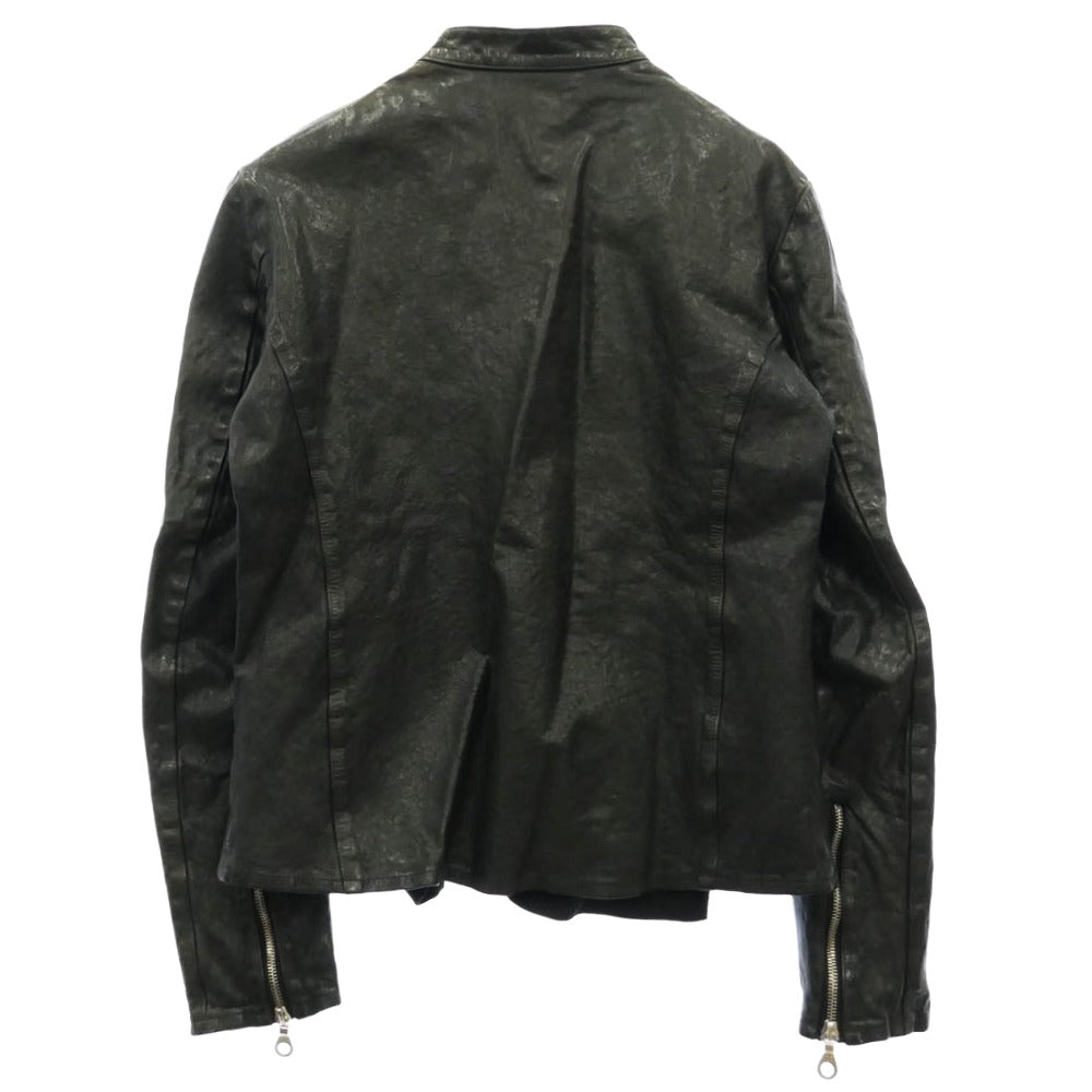 ISAMUKATAYAMA BACKLASH イサムカタヤマバックラッシュ 1254-01 ジャージライナー付き ITALY SHOULDER GARMENT DYED SINGLE RIDERS イタリアン ダブルショルダー 製品染め シングル ライダース ブラック系 M【中古】