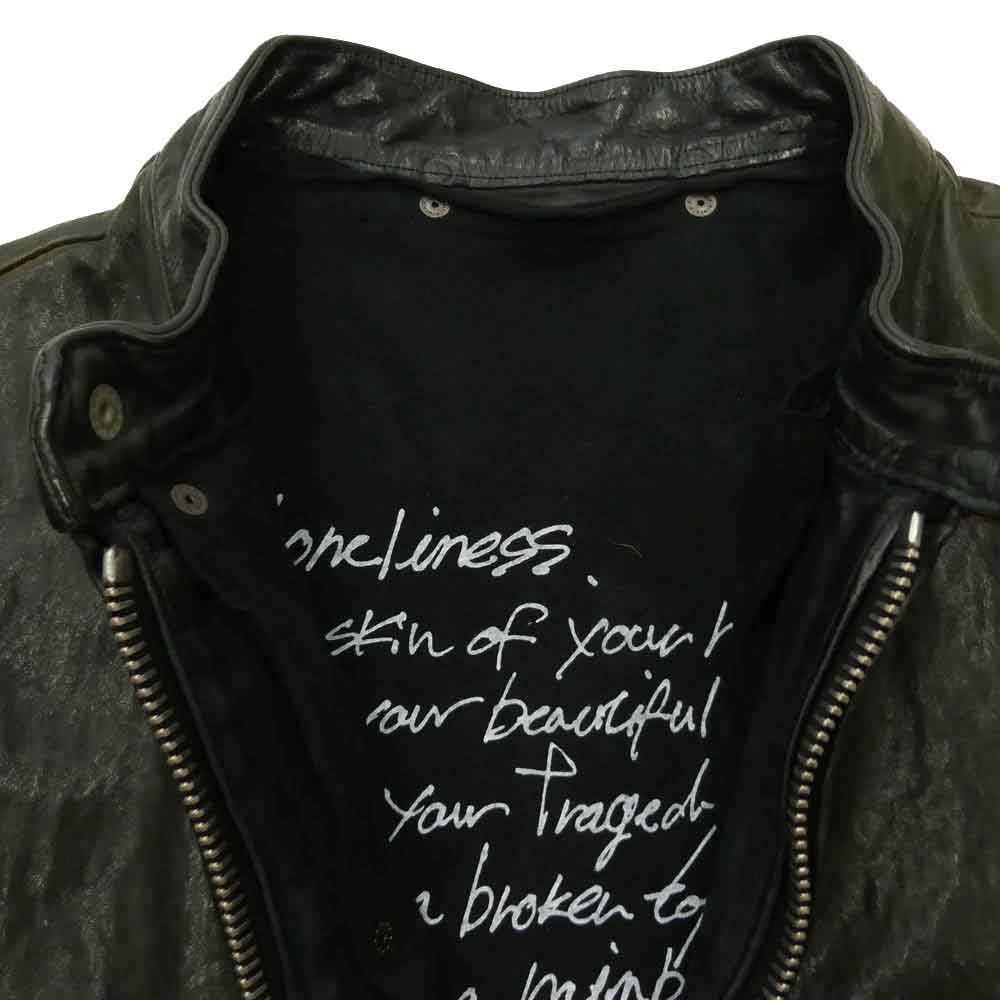 ISAMUKATAYAMA BACKLASH イサムカタヤマバックラッシュ 1254-01 ジャージライナー付き ITALY SHOULDER GARMENT DYED SINGLE RIDERS イタリアン ダブルショルダー 製品染め シングル ライダース ブラック系 M【中古】