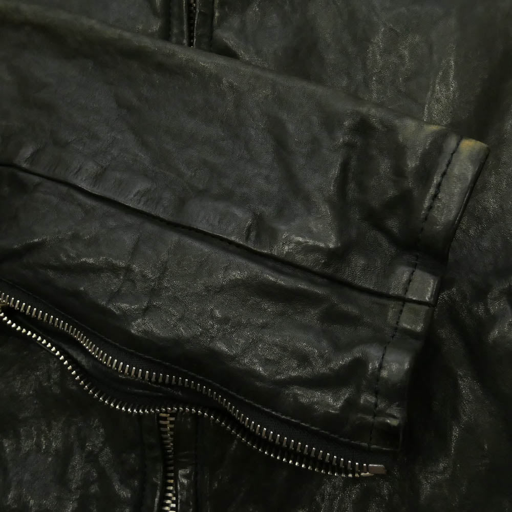 ISAMUKATAYAMA BACKLASH イサムカタヤマバックラッシュ 1254-01 ジャージライナー付き ITALY SHOULDER GARMENT DYED SINGLE RIDERS イタリアン ダブルショルダー 製品染め シングル ライダース ブラック系 M【中古】