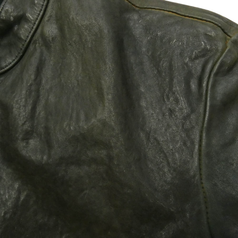 ISAMUKATAYAMA BACKLASH イサムカタヤマバックラッシュ 1254-01 ジャージライナー付き ITALY SHOULDER GARMENT DYED SINGLE RIDERS イタリアン ダブルショルダー 製品染め シングル ライダース ブラック系 M【中古】