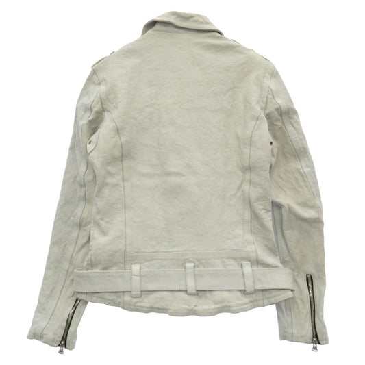 ISAMUKATAYAMA BACKLASH イサムカタヤマバックラッシュ 1927-07 JAPAN CALF NATURAL DYED GARMENT WASH DOUBLE RIDERS ジャパンカーフ レザー 先染め製品洗い ダブルライダース ホワイト系 M【中古】