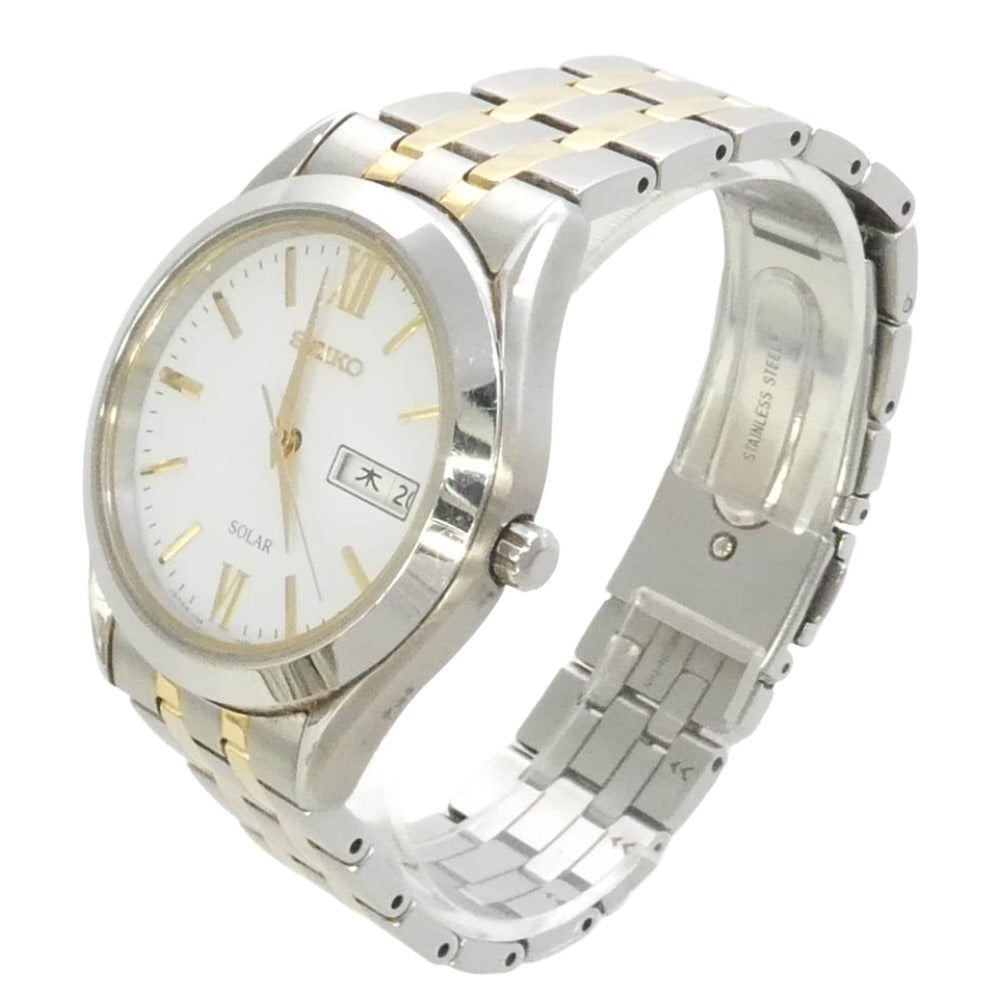 SEIKO セイコー V158-0BA0 セレクション スピリット ソーラー 腕時計 ウォッチ シルバー系 ゴールド系【中古】