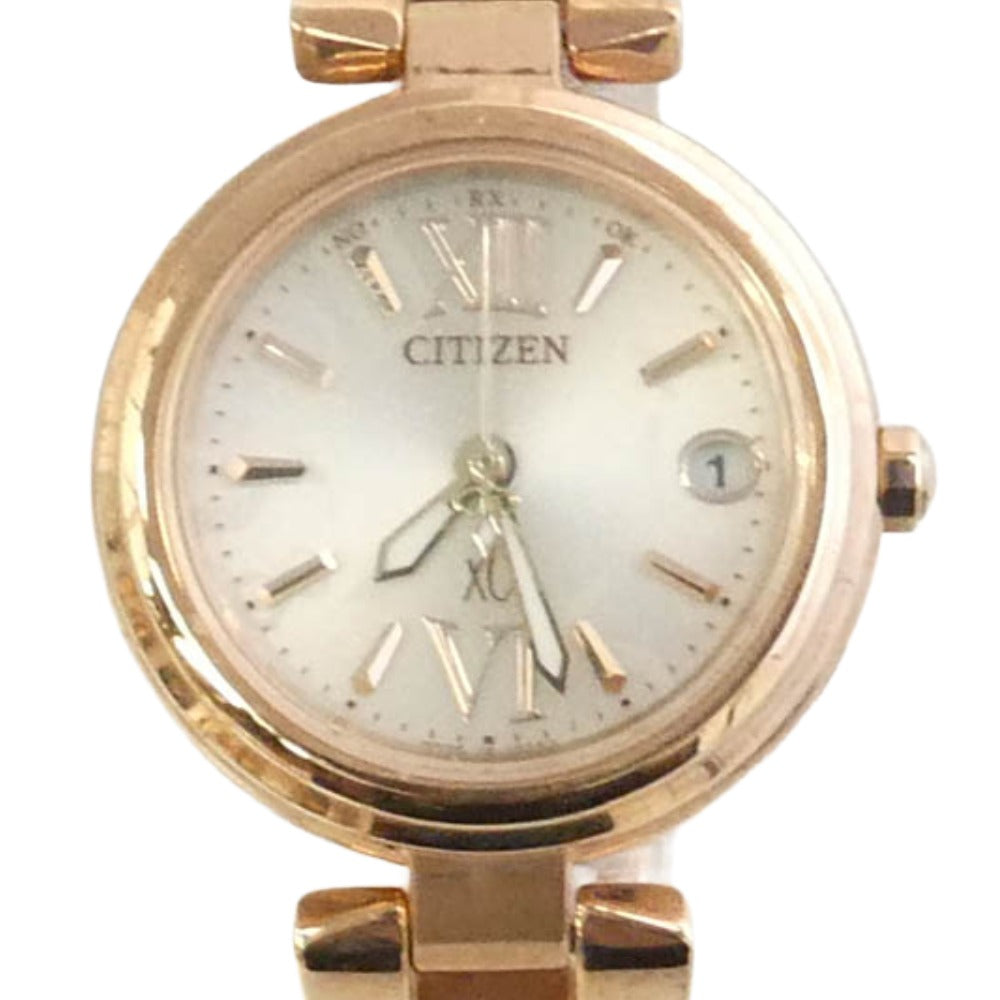 CITIZEN シチズン XC クロスシー 電波ソーラー 腕時計 ウォッチ ゴールド系【中古】