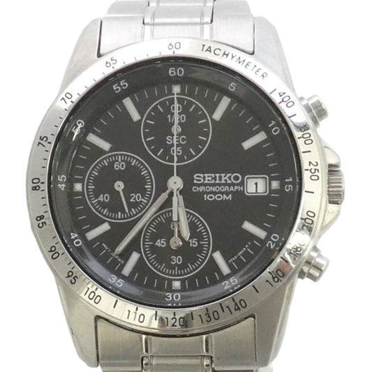 SEIKO セイコー 7T92-0DW0 クロノグラフ クォーツ 腕時計 ウォッチ シルバー系 ブラック系【中古】