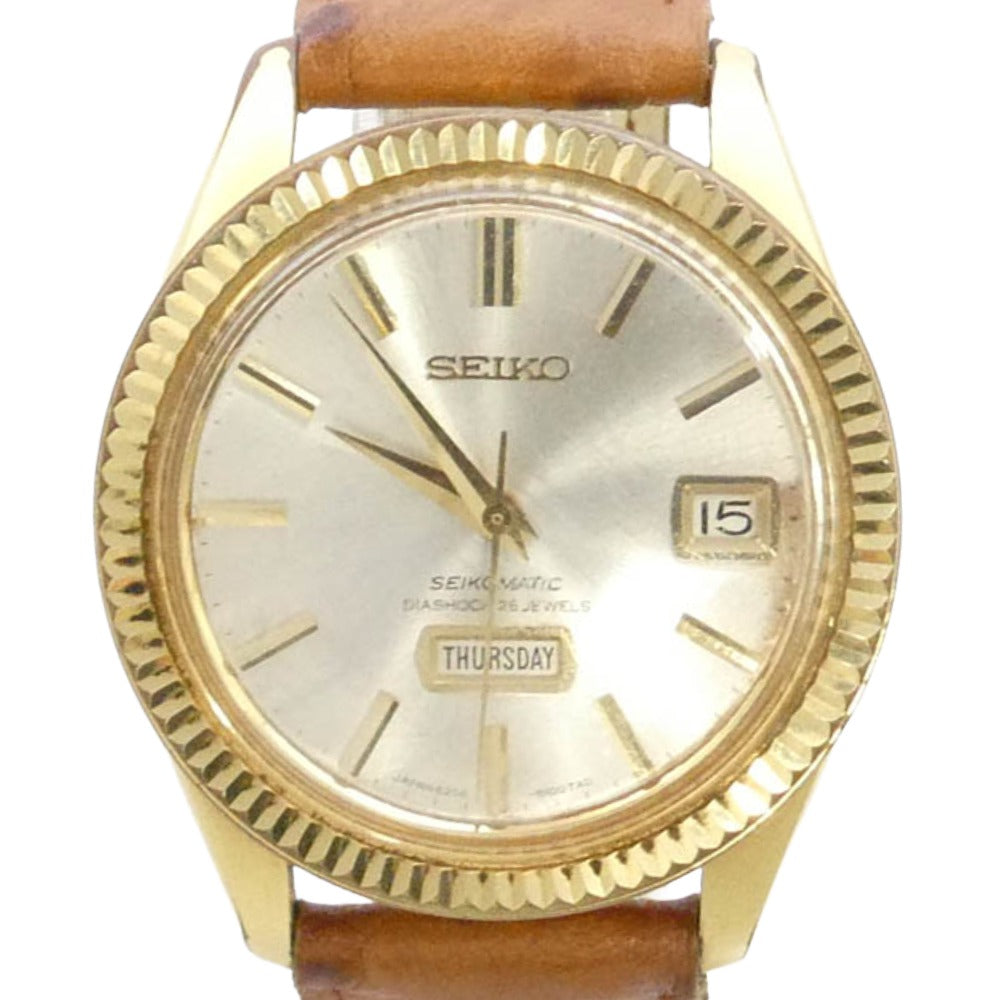 SEIKO セイコー 6206-8080 マチック ウィーク 自動巻き 腕時計 ウォッチ ゴールド系【中古】