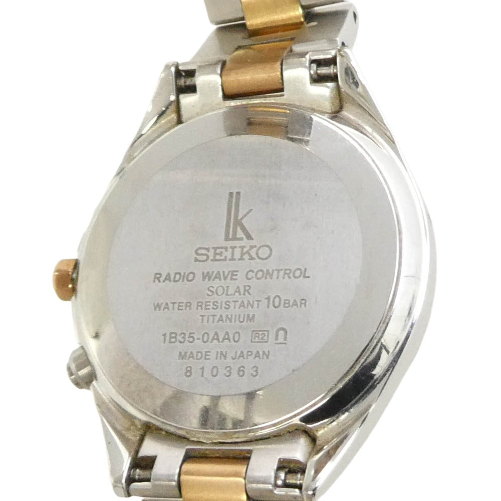 SEIKO セイコー 1B35-0AA0 LUKIA ルキア ホワイトシェル チタン ソーラー電波 腕時計 ウォッチ ゴールド系 シルバー系【中古】