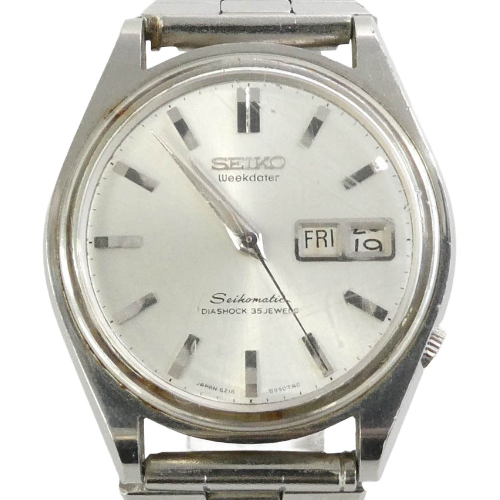 SEIKO セイコー 6218-8950 セイコーマチック ウィークデーター 自動巻き 腕時計 ウォッチ シルバー系【中古】