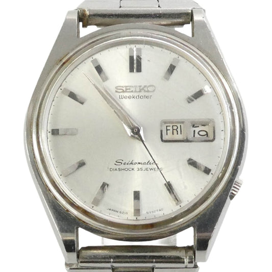 SEIKO セイコー 6218-8950 セイコーマチック ウィークデーター 自動巻き 腕時計 ウォッチ シルバー系【中古】