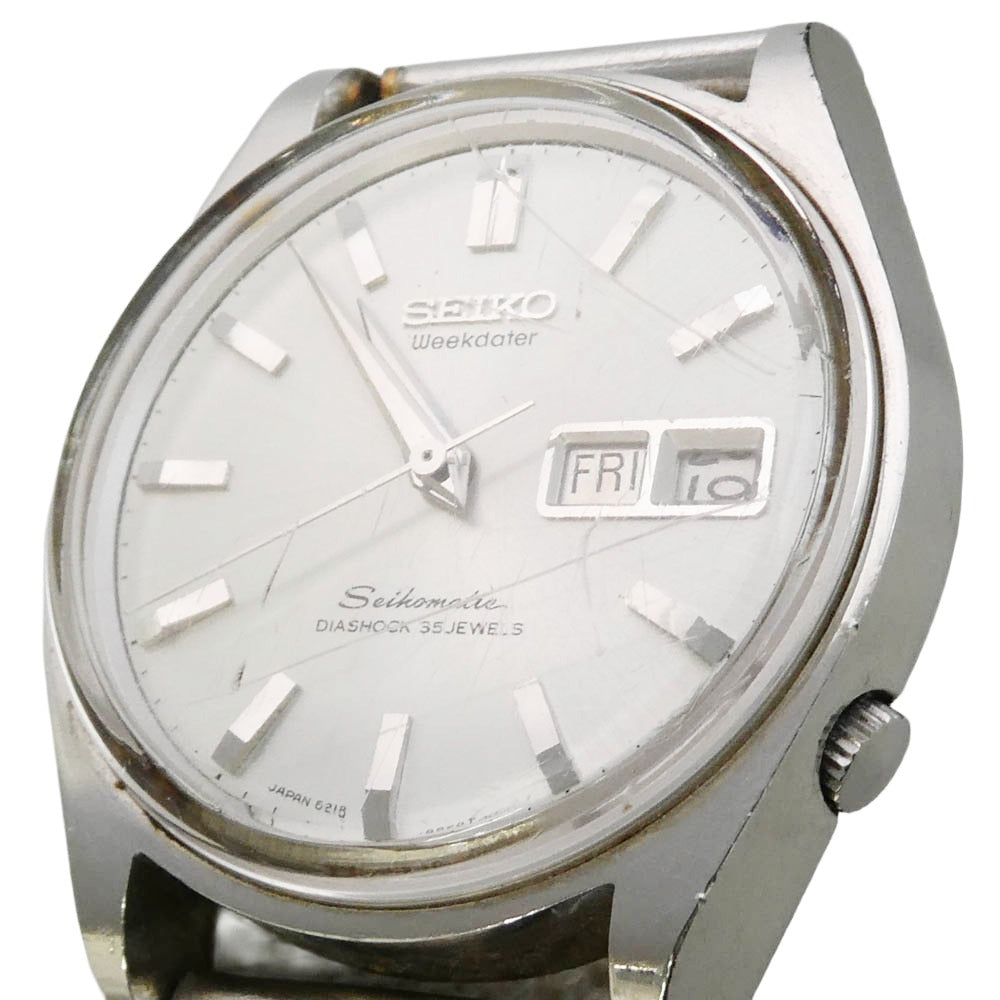 SEIKO セイコー 6218-8950 セイコーマチック ウィークデーター 自動巻き 腕時計 ウォッチ シルバー系【中古】