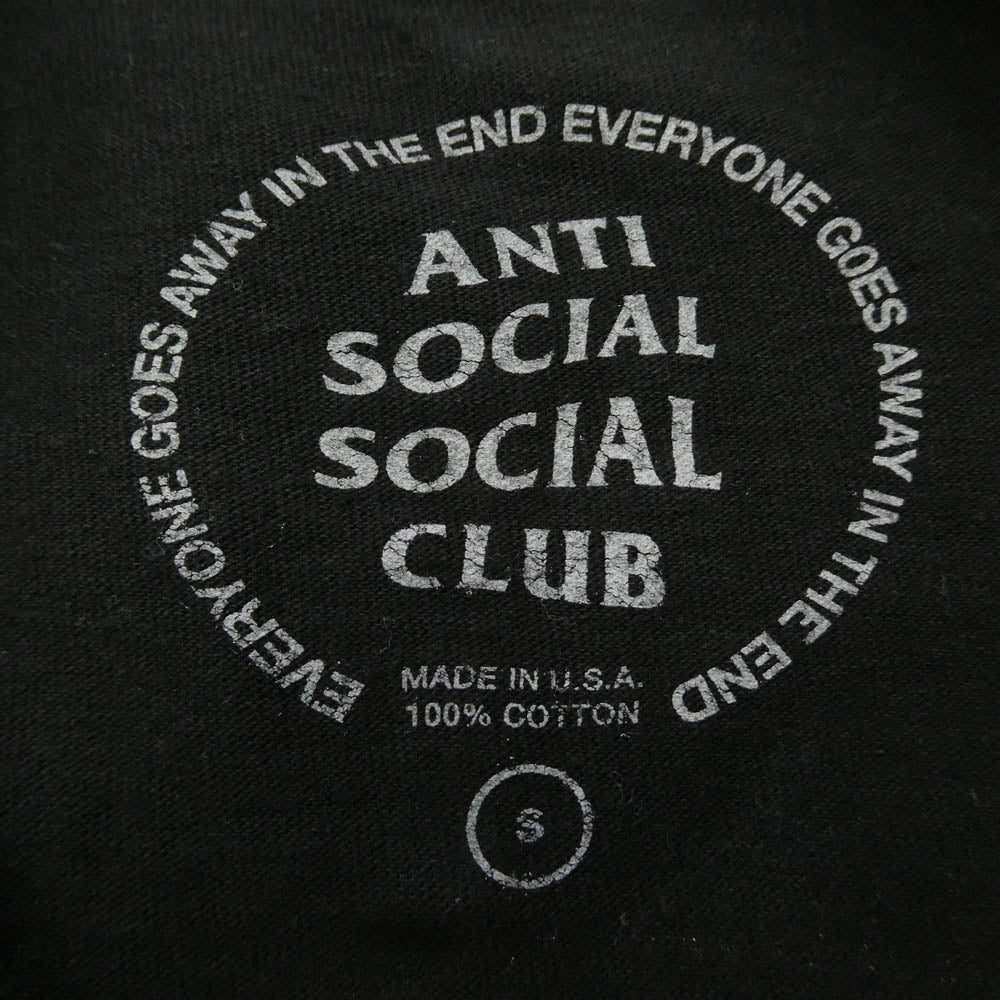アンチソーシャルソーシャルクラブ ブロントバック ロゴ プリント Tシャツ 半袖カットソー ブラック系 S【中古】
